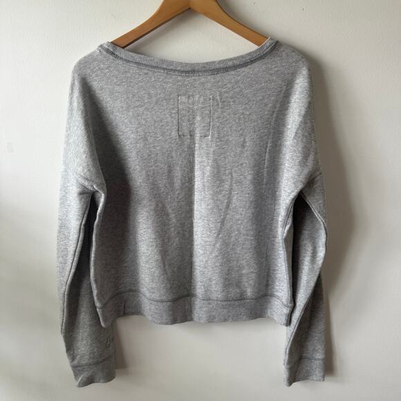 Aeropostale Sweatshirt Women M Gray Blue Sequin Tree Boho Fall Casual Athleisure - Picture 2 of 6